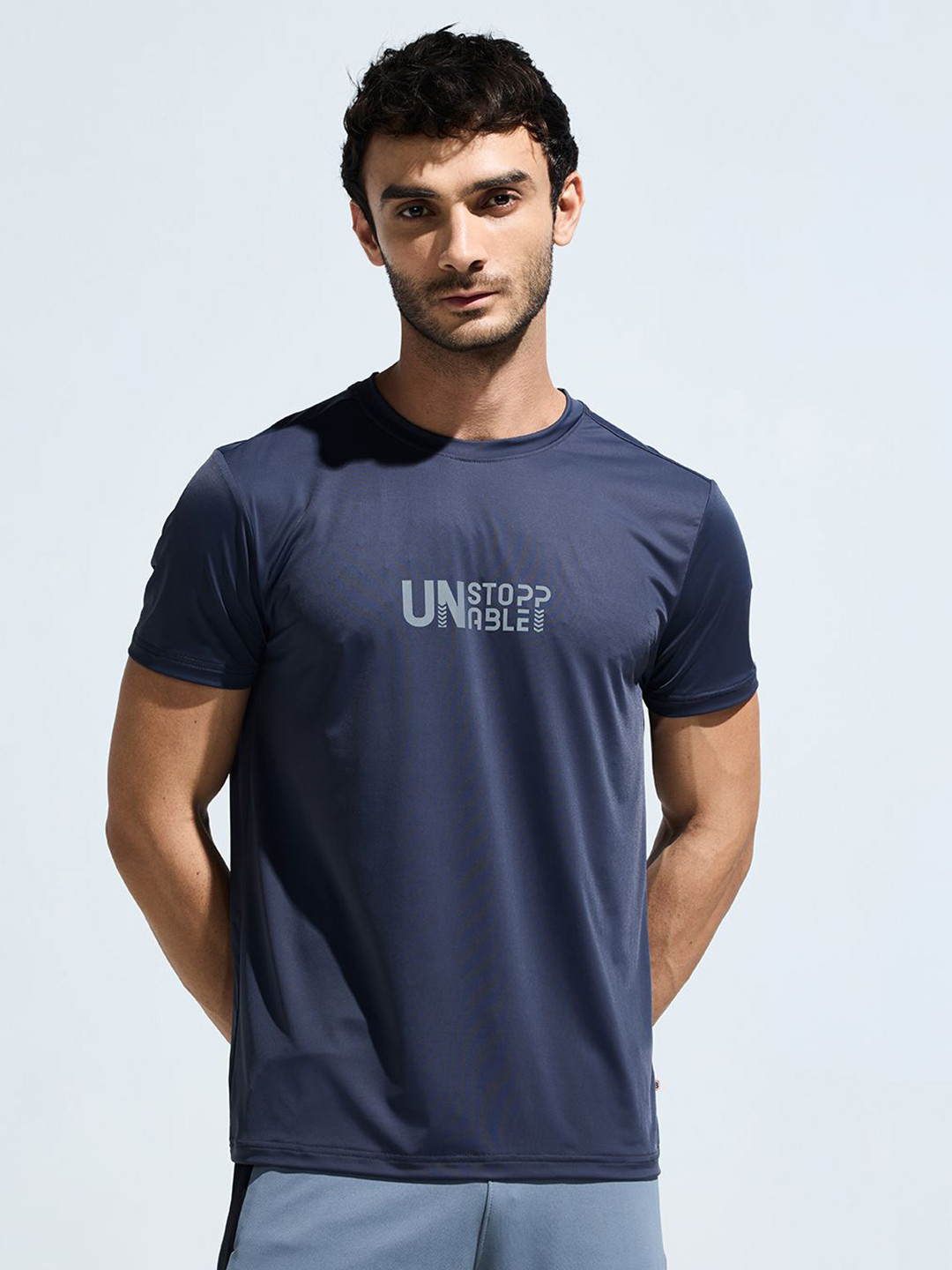 DOMIN8 Men Unstoppable Typography Graphic T-shirt