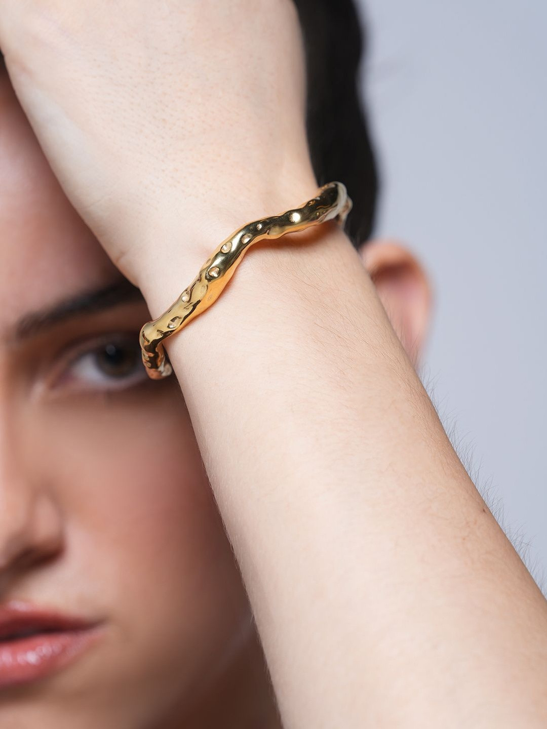 CAO Jewellery Stainless Steel Hammer Wrist Cuff Bracelet