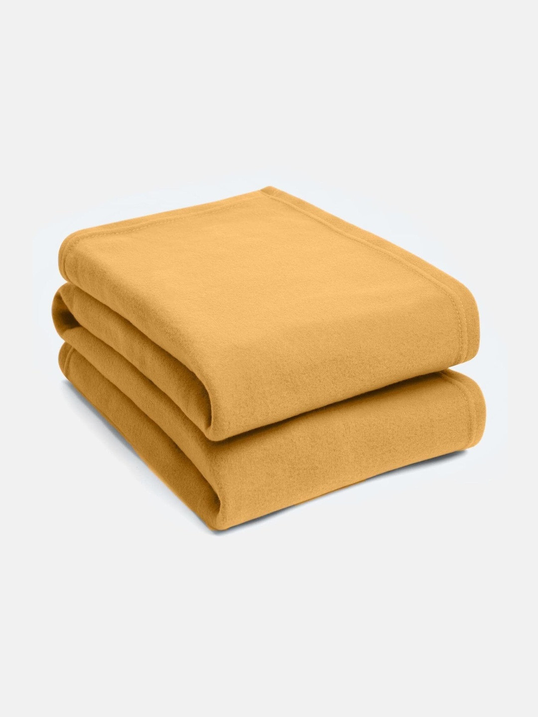 Aura Solid Polar Gold-Toned Breathable 120 GSM Mild Winter Blanket