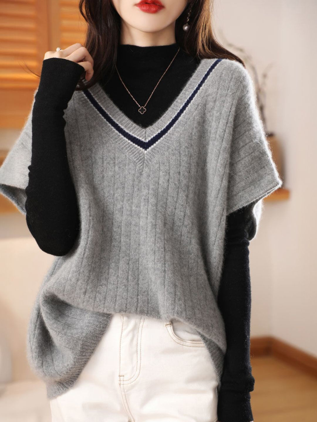 StyleCast Women Cashmere Pullover Sweater Vest