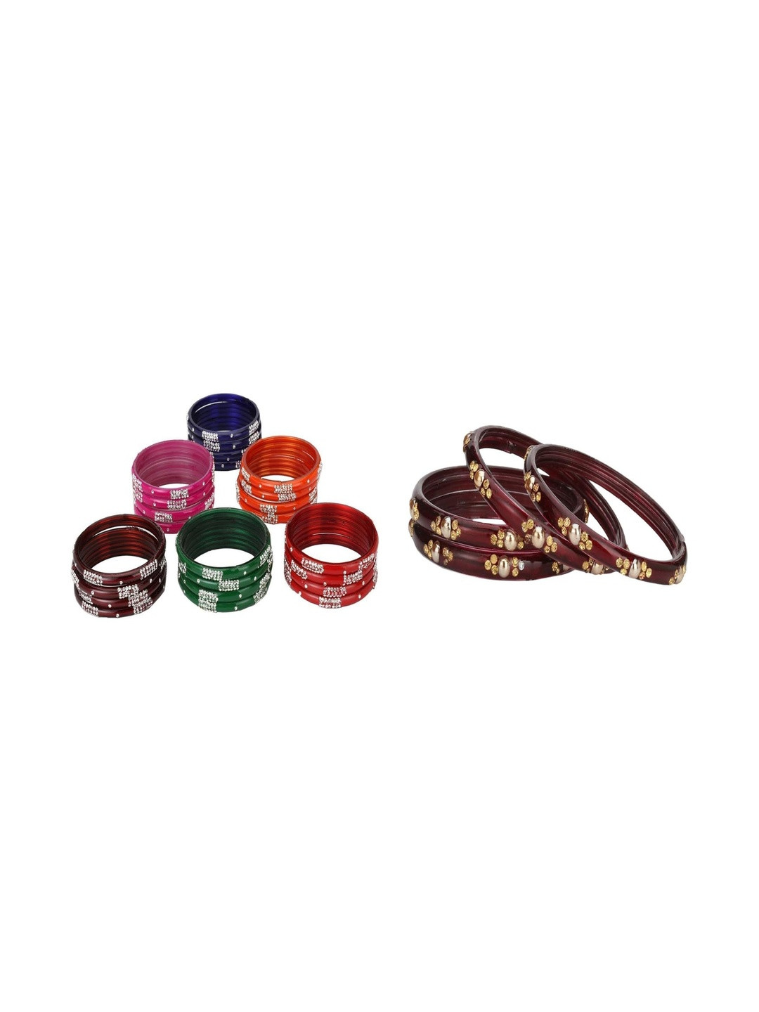 SOMIL Set Of 27 Stone Studded Bangle