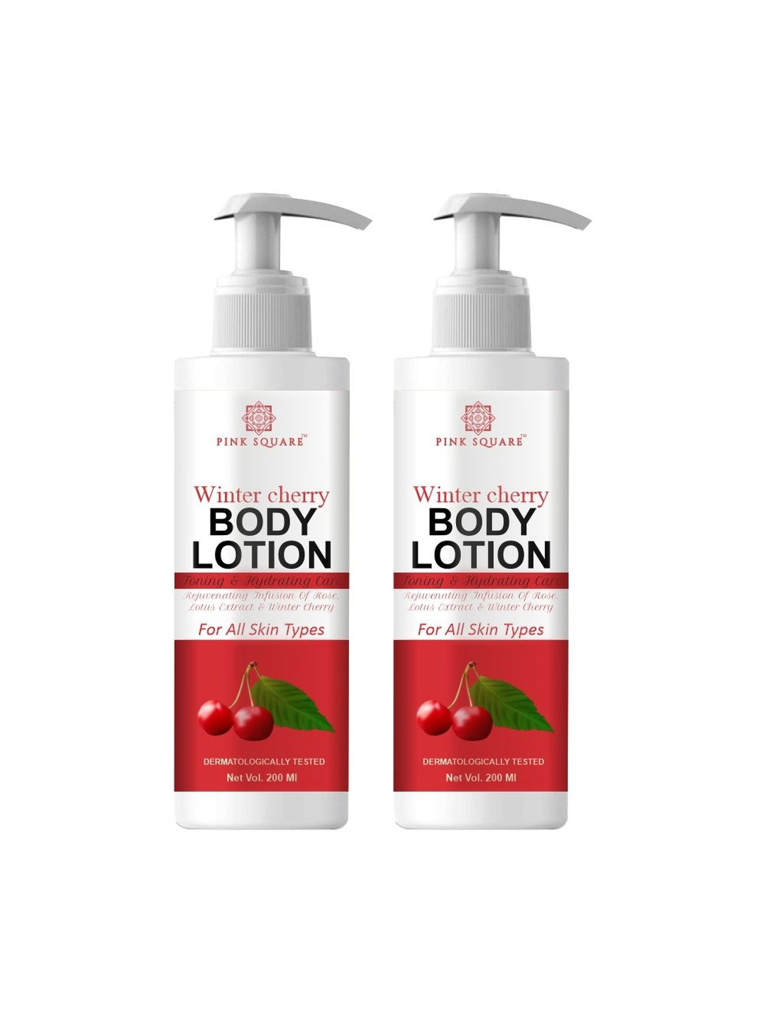 Pink Square Set Of 2 Cherry Blossom Nourishing Body Lotion With Shea Butter - 200 ml Each