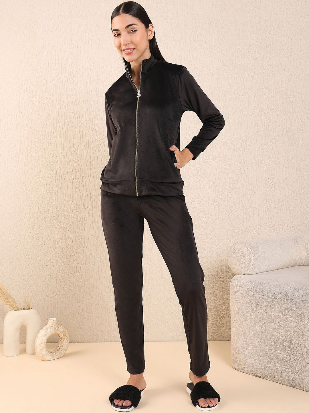 Sweet Dreams Women Solid Long Sleeve Top & Pyjamas Night Suit