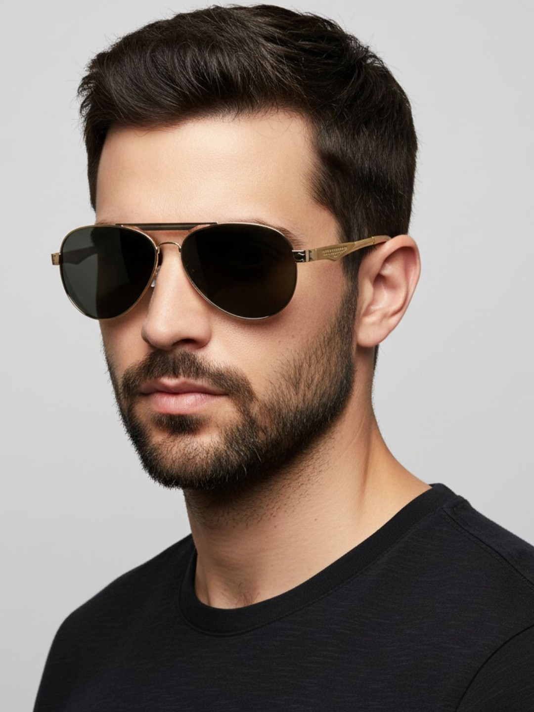 goglassic Unisex Aviator Sunglasses With Polarised and UV Protected Lens BS 80508
