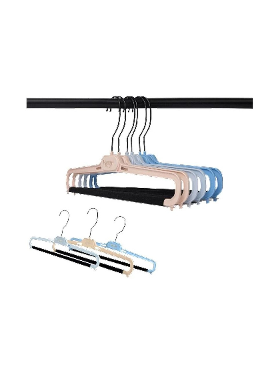 HangitNow Pink 9-Pieces Plastic Assorted Cloth Bar Hangers