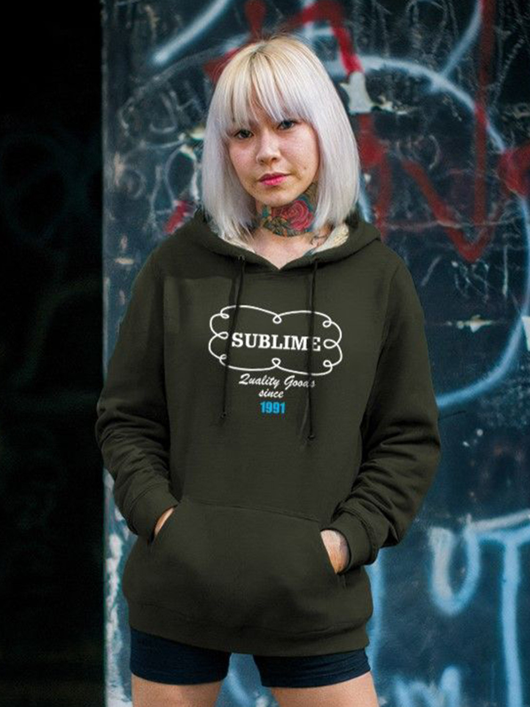 TOGS & TERRE Women Printed Hooded Sweatshirt