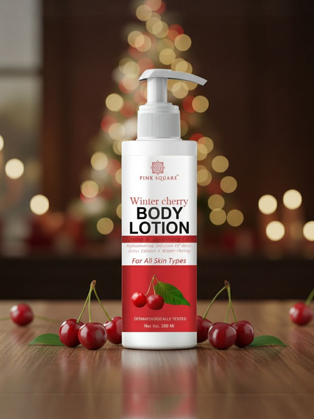 Pink Square Cherry Blossom Daily Nourishing Body Lotion With Shea Butter - 200 ml