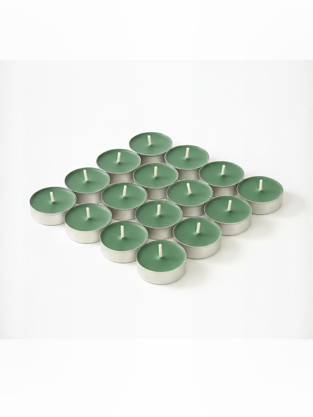 AAURAFUL Green & Silver-Toned 50 Pieces Tea Light Candles