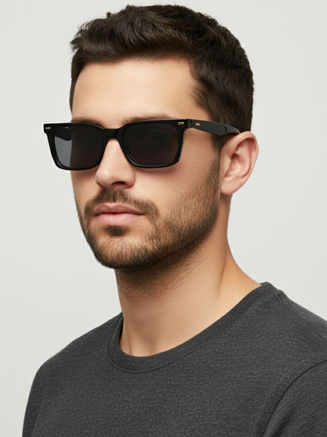 goglassic Men Oval Sunglasses with UV Protected Lens CASTELS-BLACK-GREEN