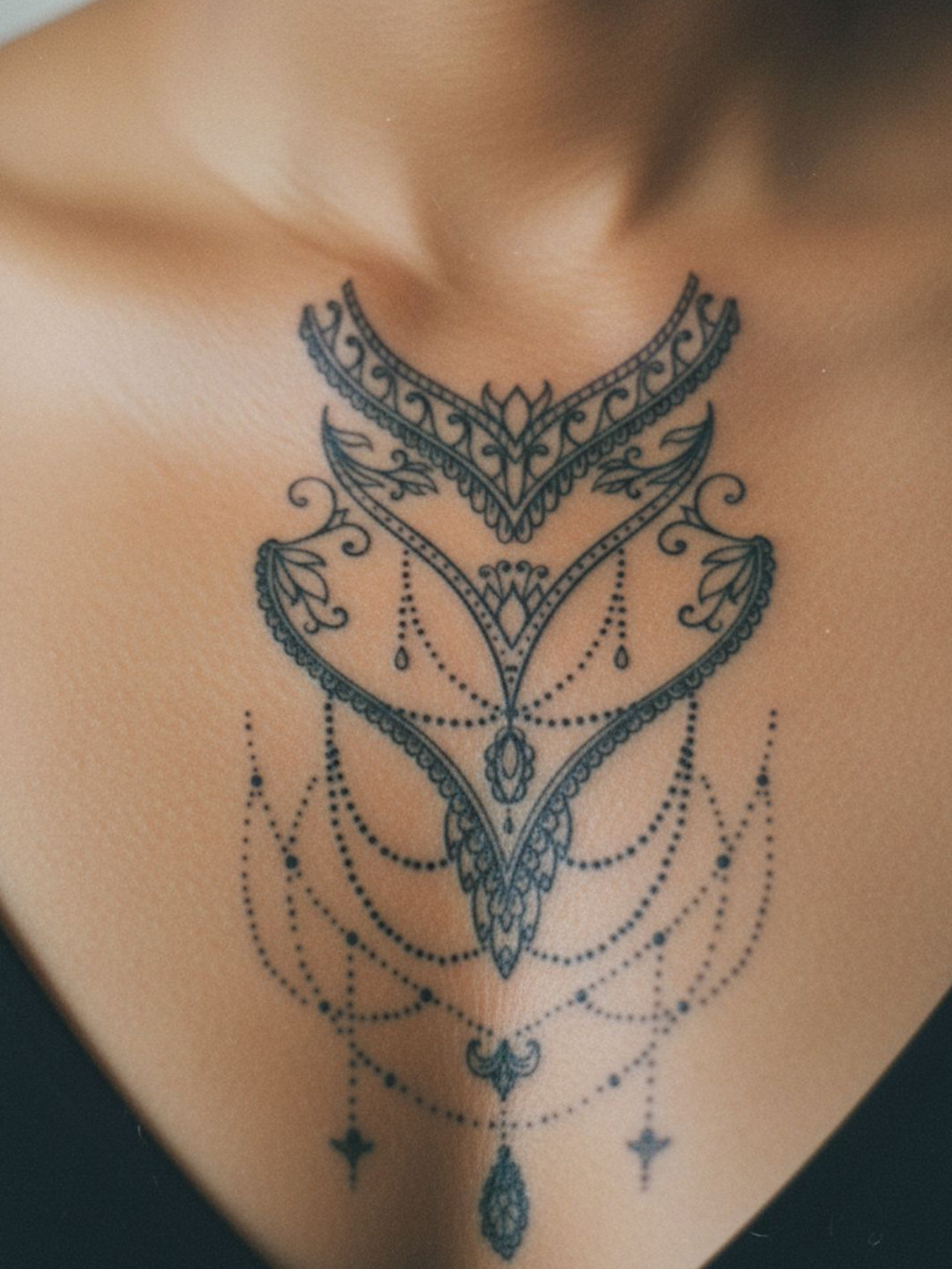 LICK Realistic Semi Temporary  Veil Design Matte Blue Finish Body Tattoos