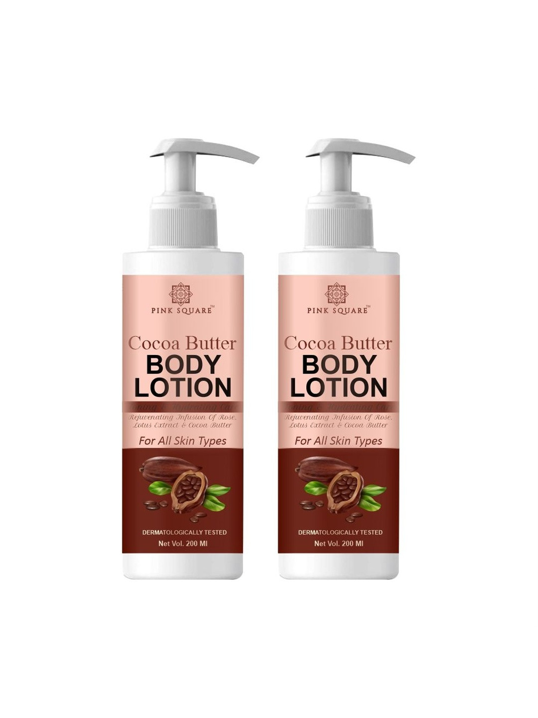 Pink Square Set Of 2 Deep Nourishing Cocoa Butter Body Lotion - 200 ml Each