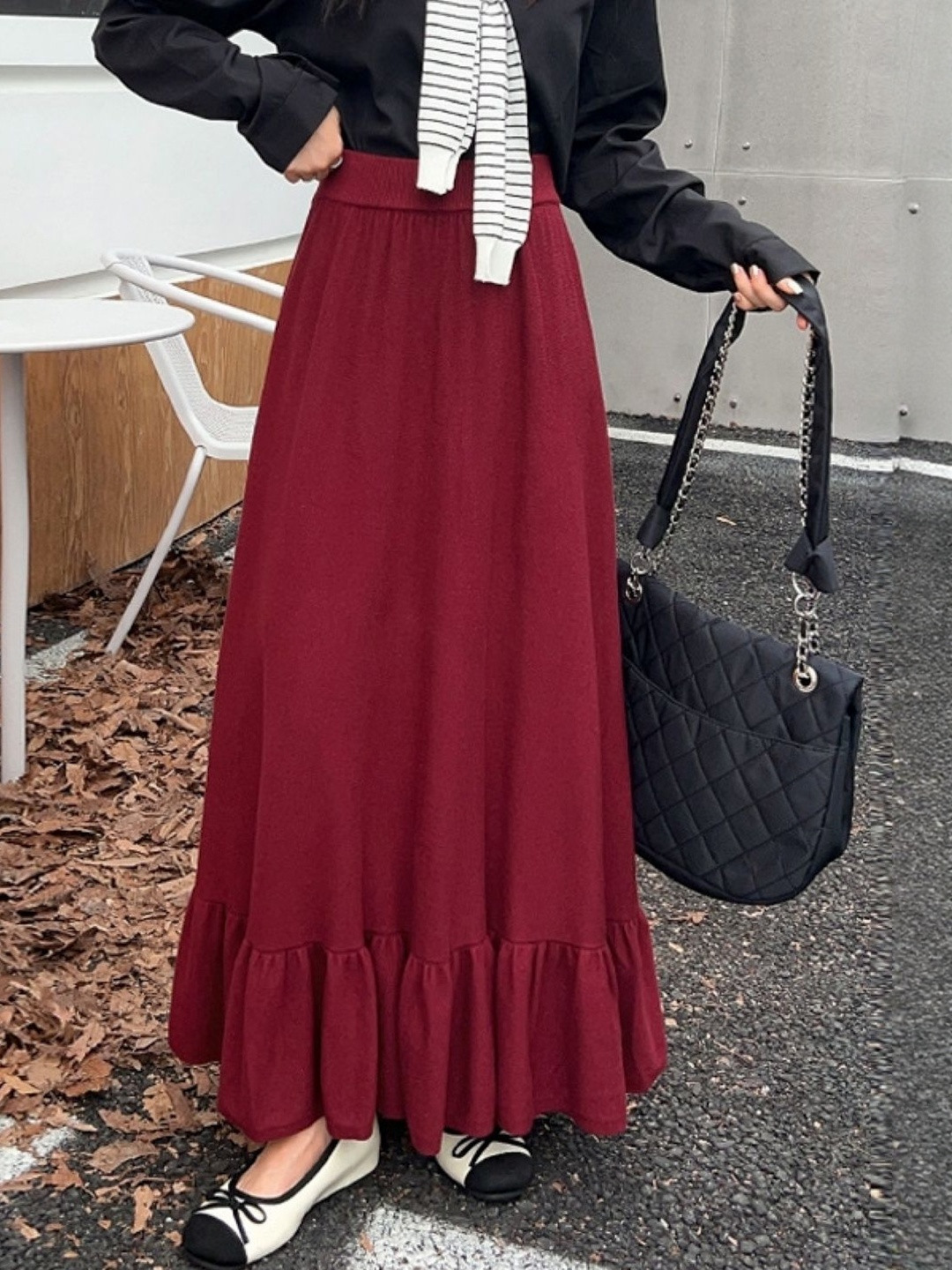 StyleCast Women Tiered Gathered or Pleated Flared Maxi Skirt