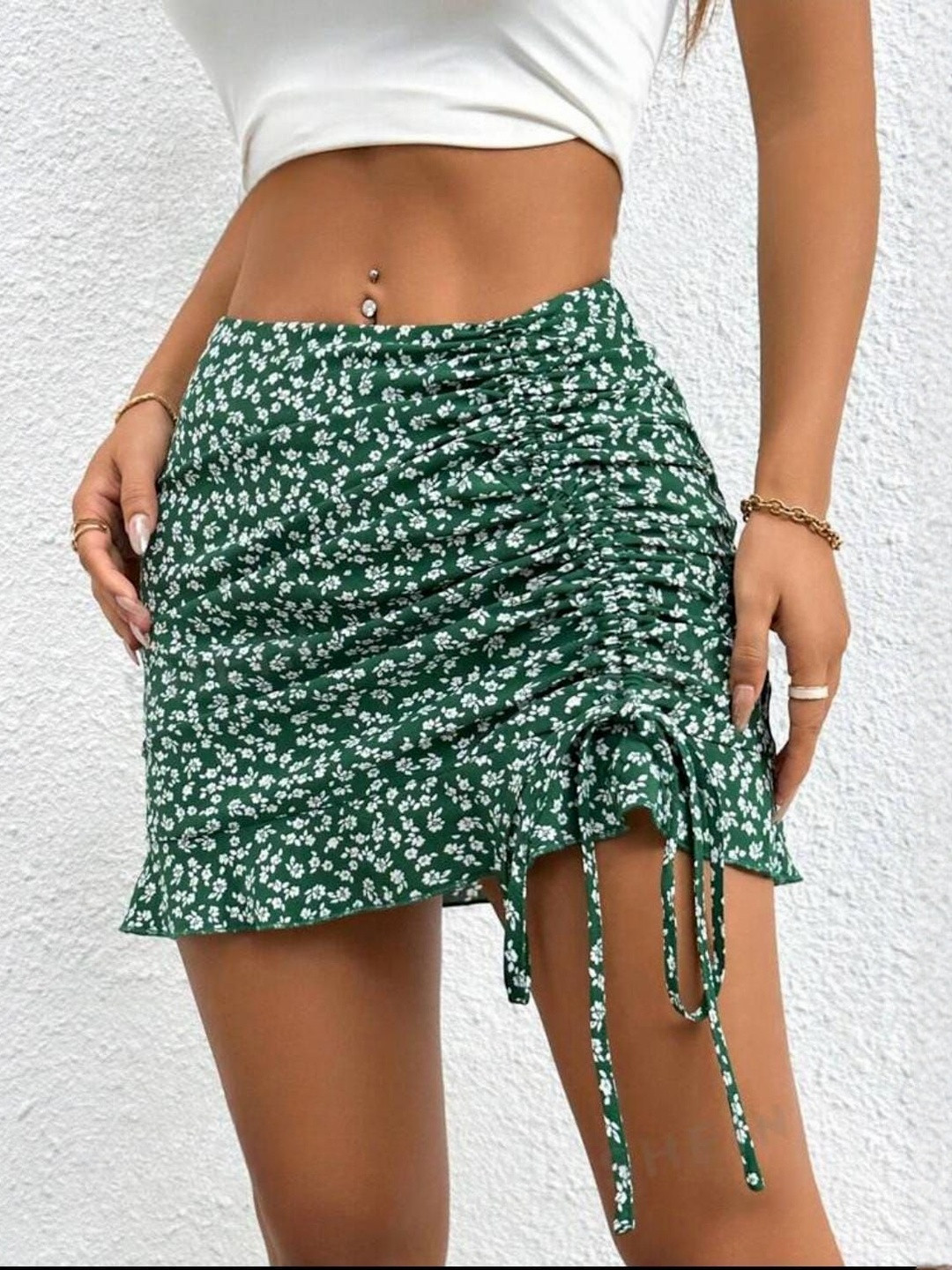 JINJIN FASHION Women Printed High-Rise Mini Skirt