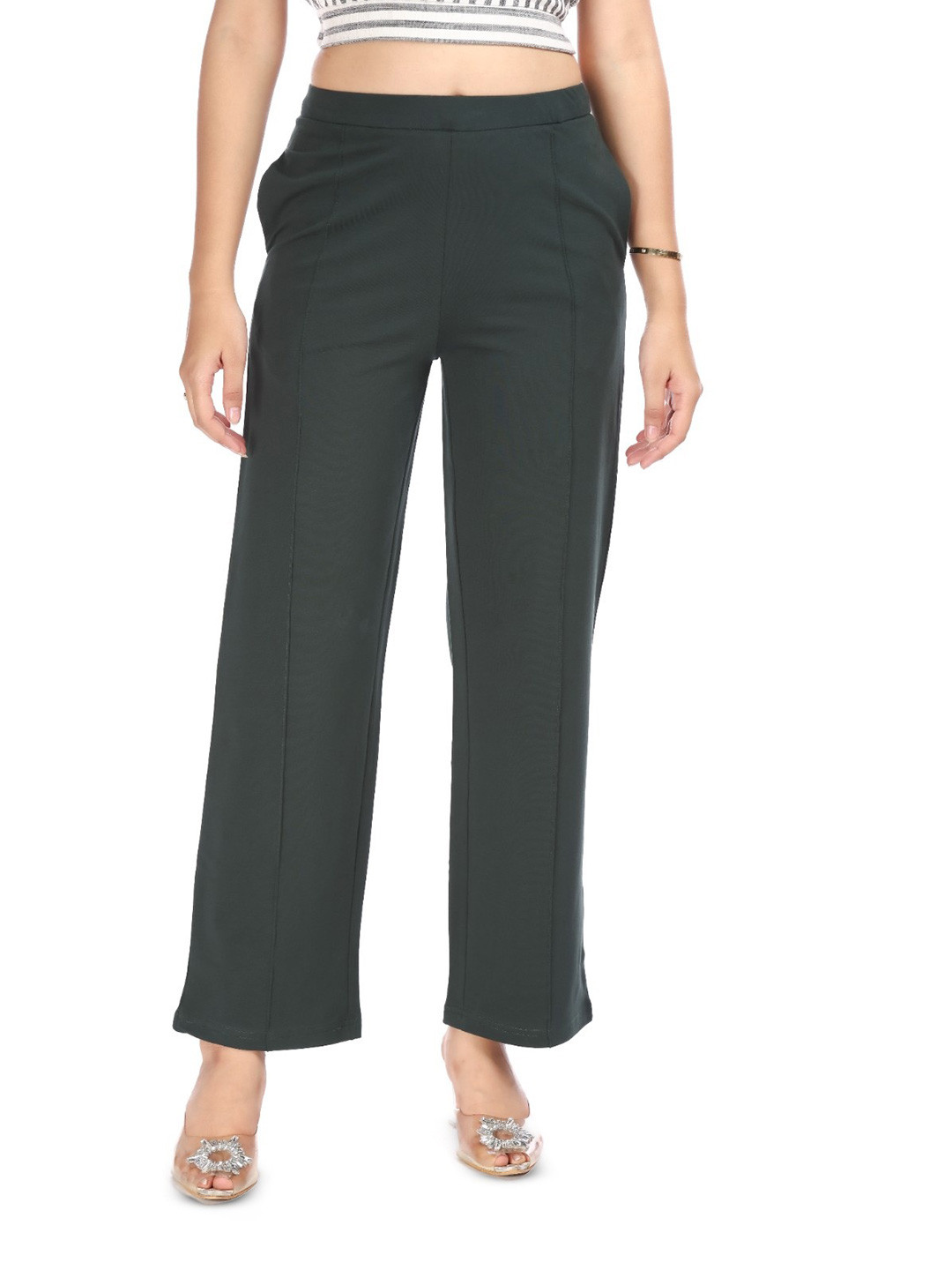 E-MAX Women Comfort Easy Wash Pleated Trousers
