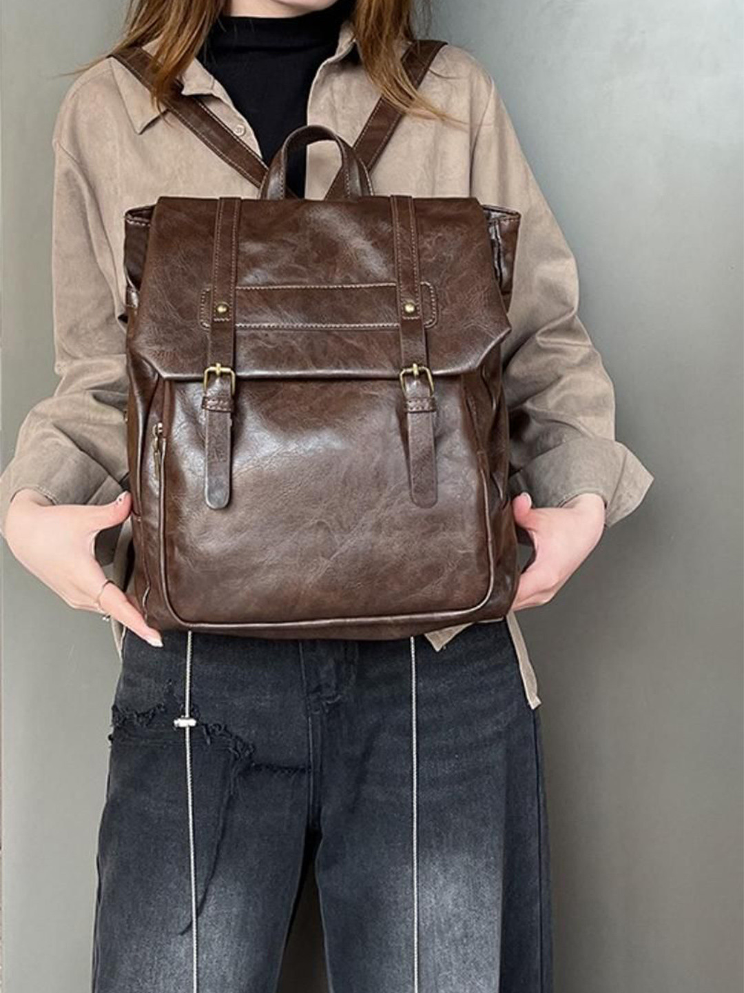 StyleCast Women Solid Yok Style Large Backpack