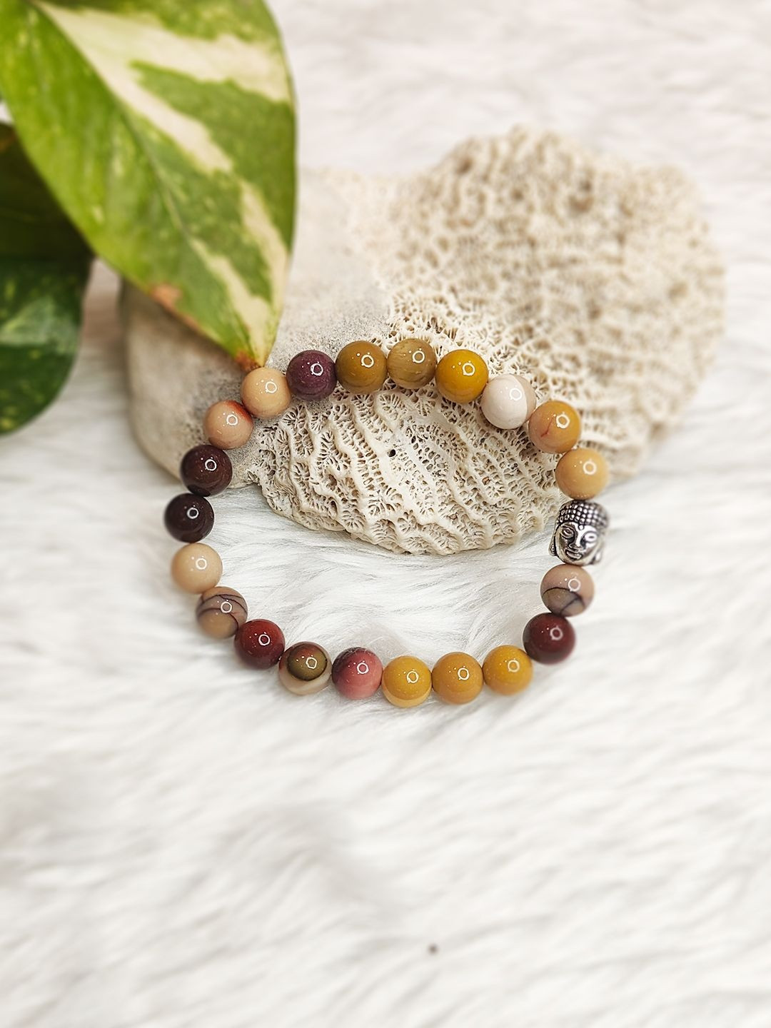 Cold Lava Studio Mookite & Crystals Beaded Elasticated Bracelet