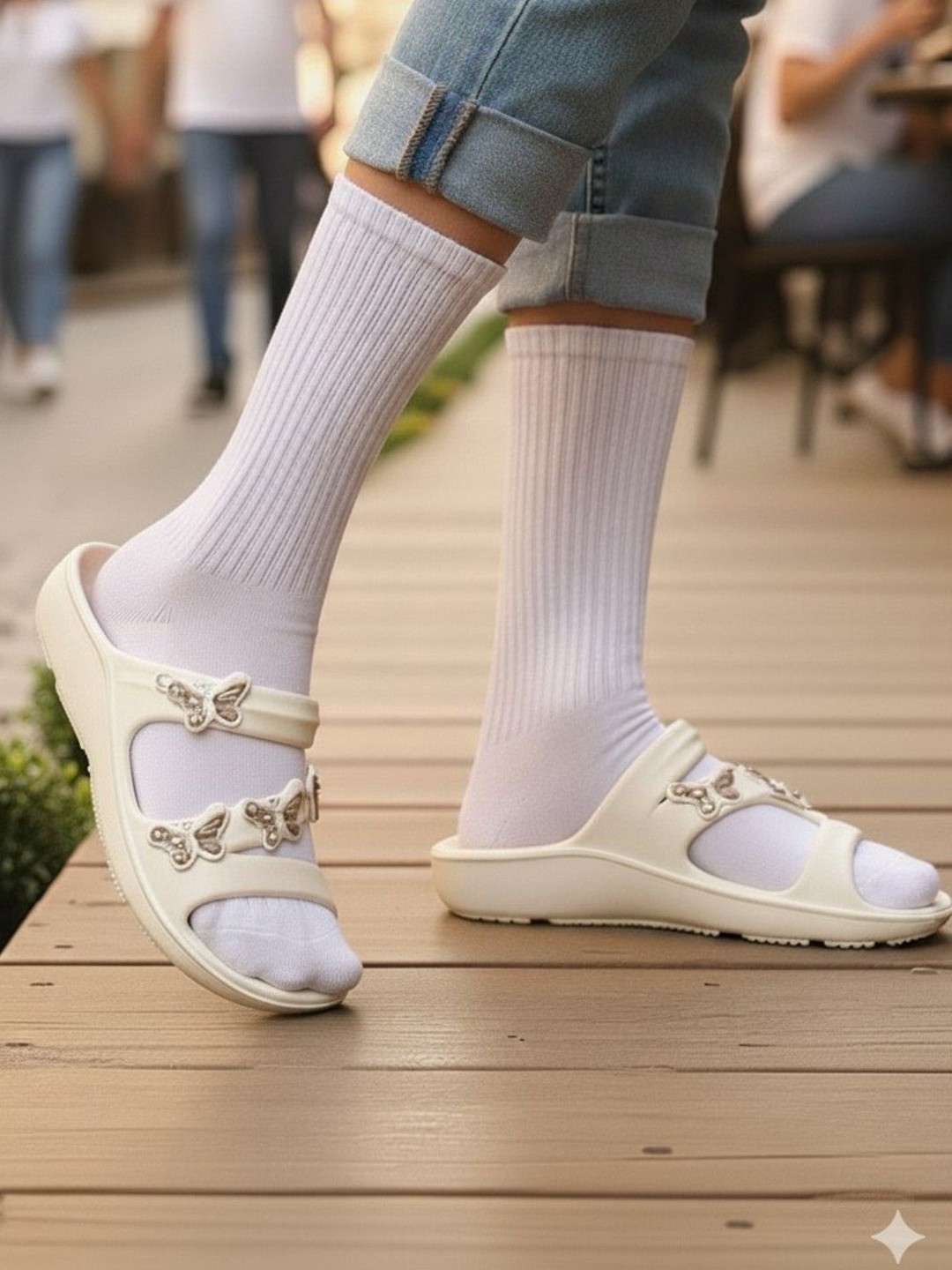 Kook N Keech Women Embellished Sliders with Butterfly Straps