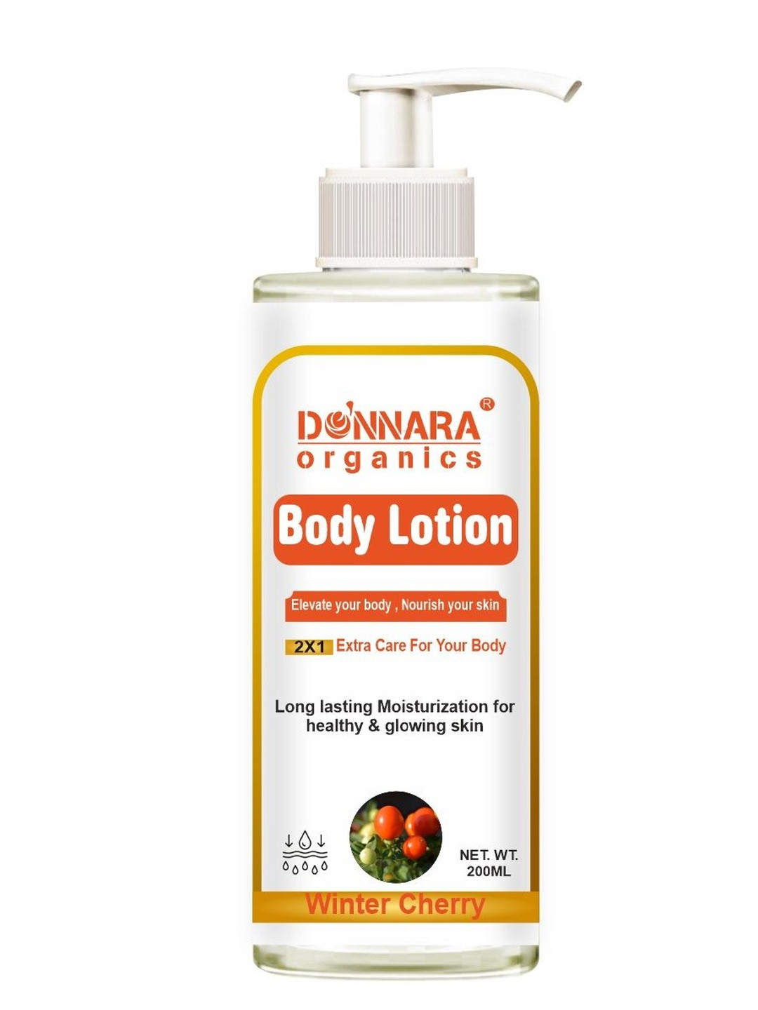 Donnara Organics Winter Cherry Body Lotion For Healthy & Glowing Skin - 200 ml