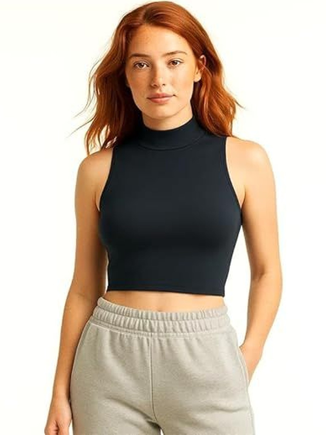 Eleg & Stilance Women Solid Padded Cotton Crop Top
