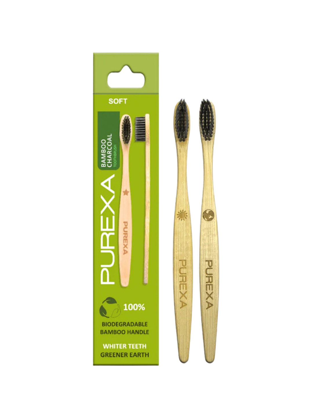 Purexa Set Of 2 Soft Bristles Toothbrush With Activated Charcoal
