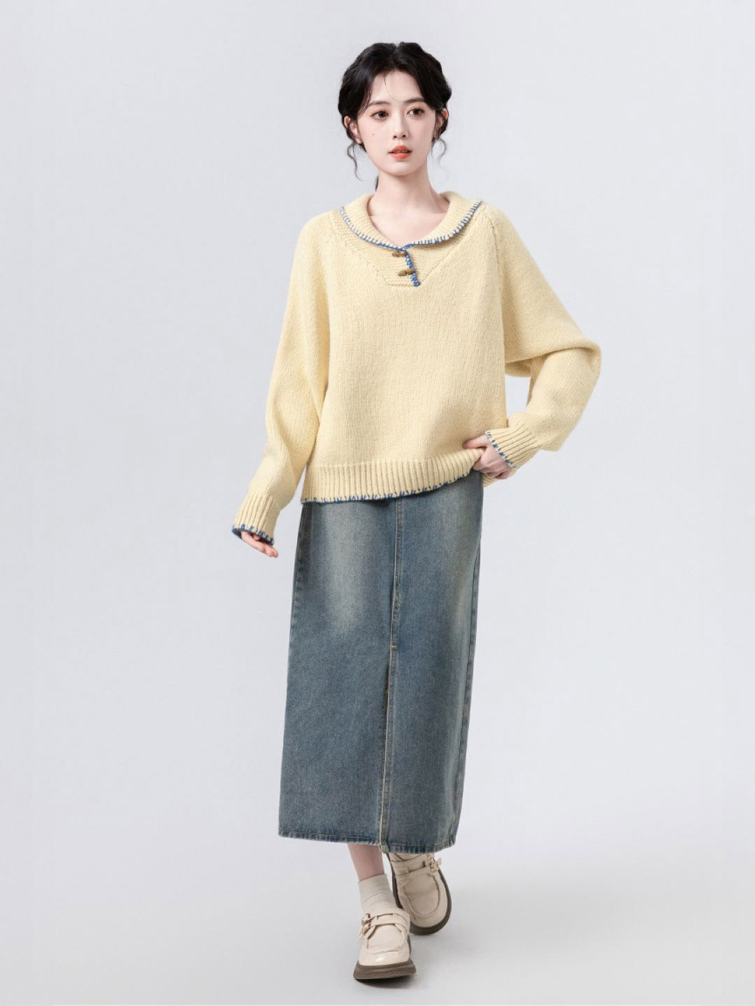 StyleCast Women Embroidered Long Sleeves Pullover Sweater