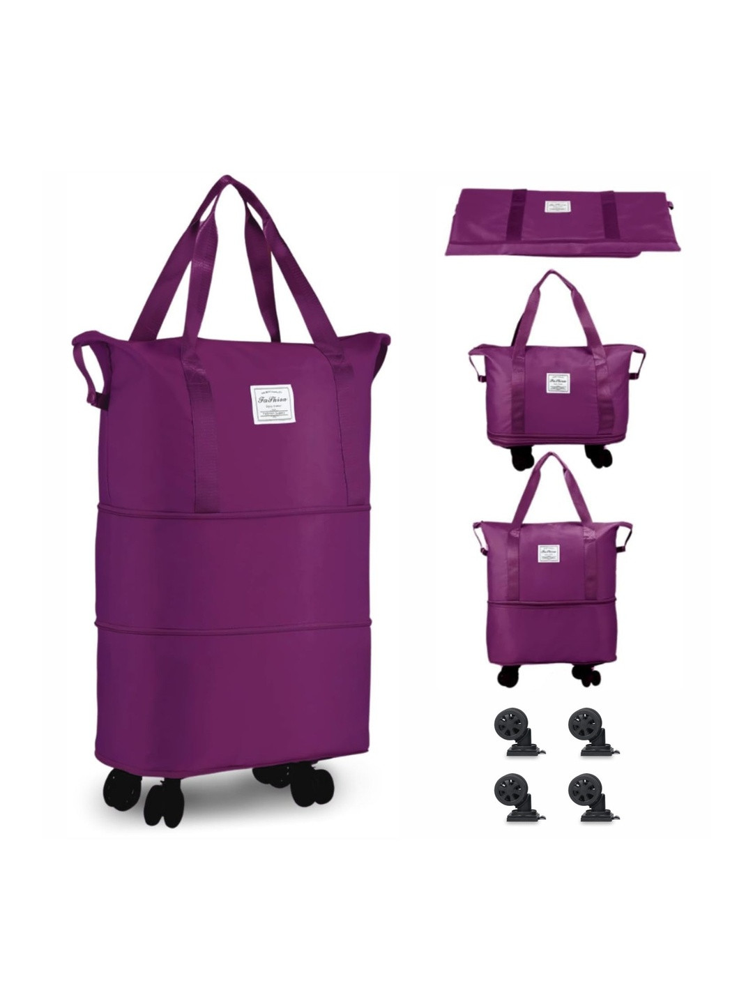 JD FRESH Purple Solid 2 Layer Duffel Bag