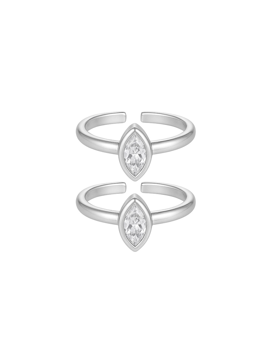 Darshraj Women Pack Of 2 Sterling Silver Toe Rings