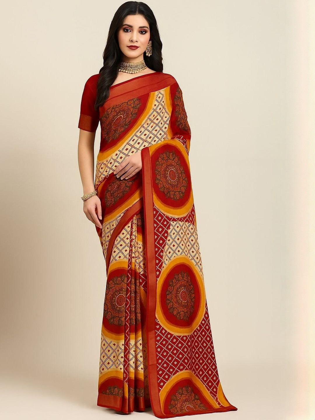 MOST Pure Cotton Bandhani Saree