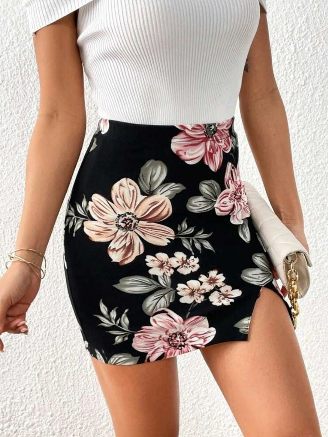 JINJIN FASHION Women Printed High-Rise Mini Skirt