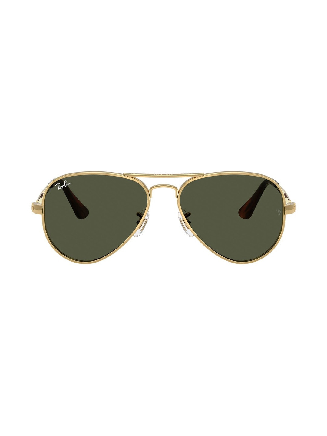 Ray-Ban Unisex Green Lens & Gold-Toned Aviator Sunglasses