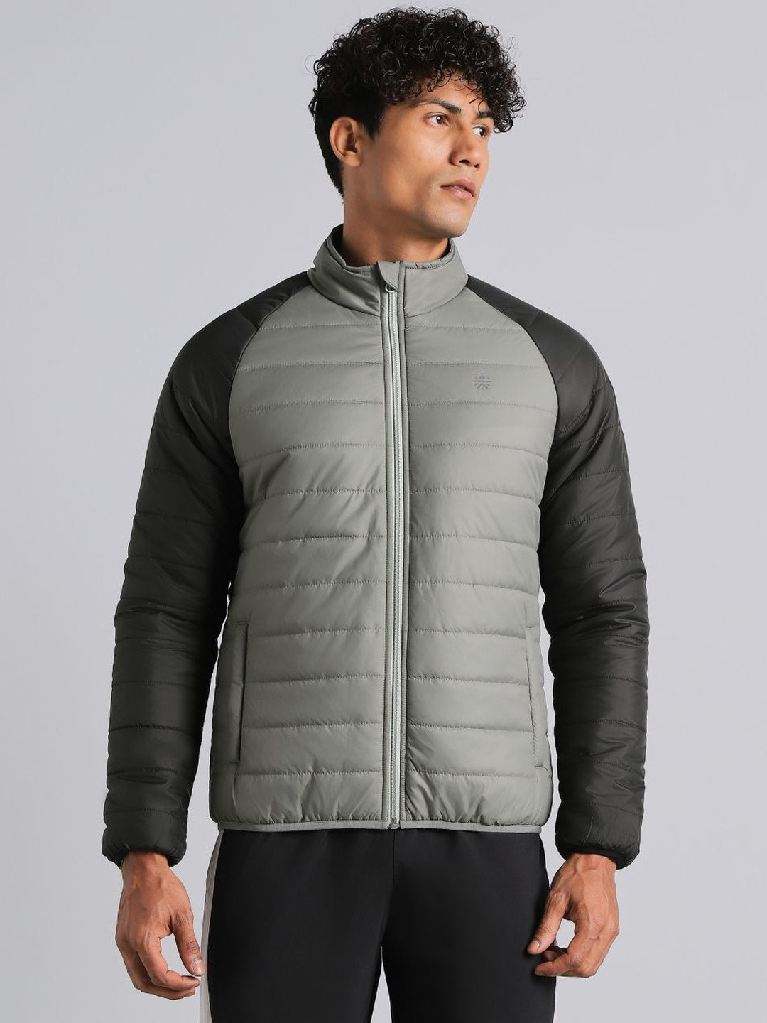 CULT Men's Grey Multicolor Puffer Jacket