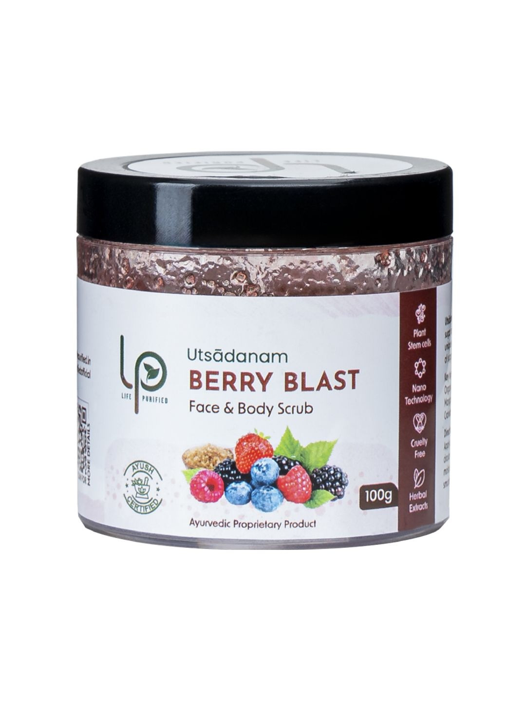 LP'S LIFE PURIFIED Utsadanam Berry Blast Face & Body Scrub - 100 g