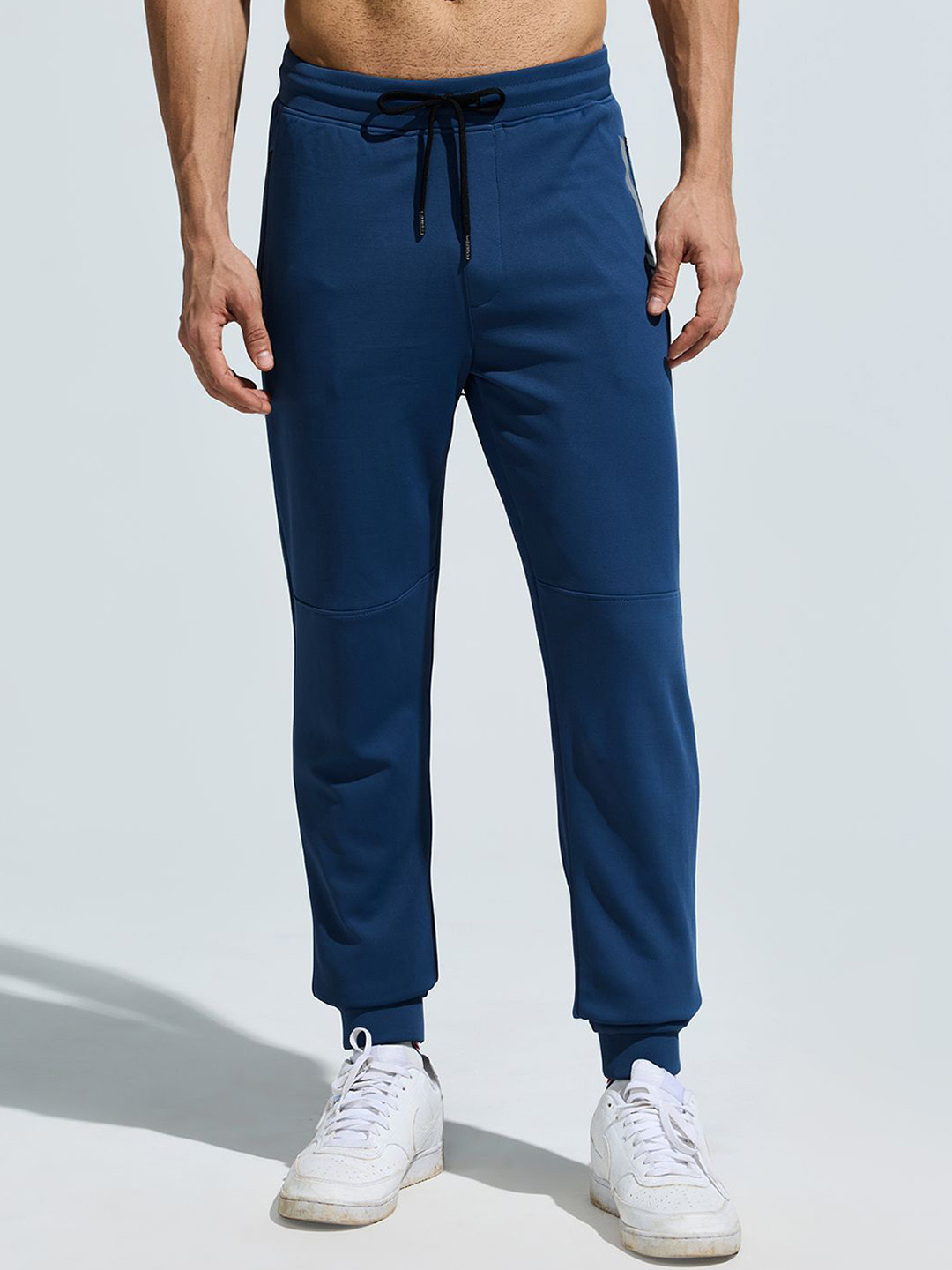 DOMIN8 Men Stretchy & Breathable Track Pants with Side Zipper Pocket