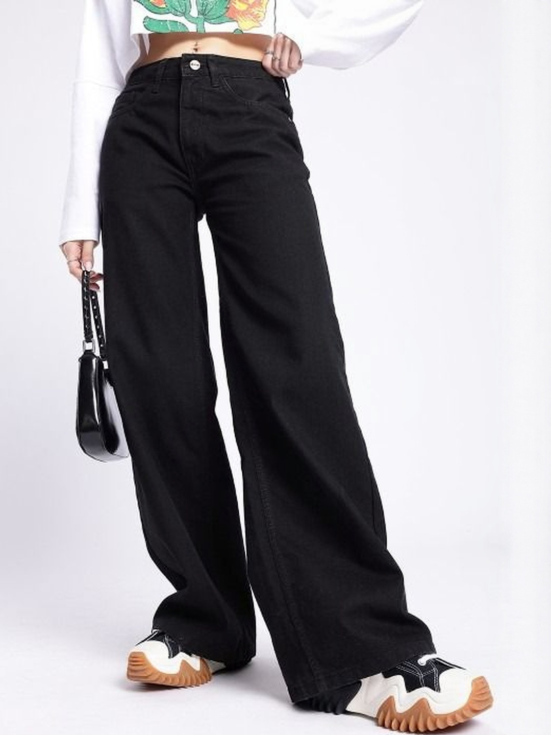 M MODDY Women Comfort Baggy Clean Look No Fade Stretchable Cotton Jeans