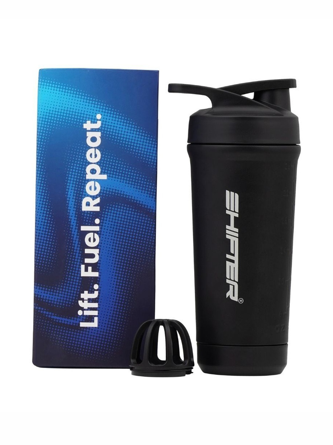 ARROWMAX Black & White Stainless Steel Printed Gym Shaker Water Bottle  - 750 ml