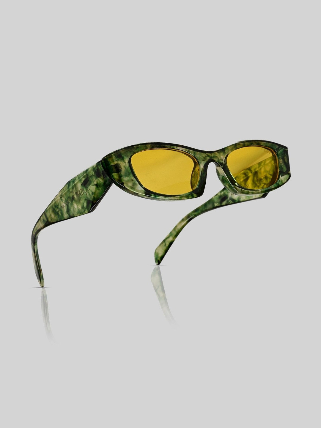 Irayz Women Yellow Lens & Green Rectangle Sunglasses with UV Protected 3985