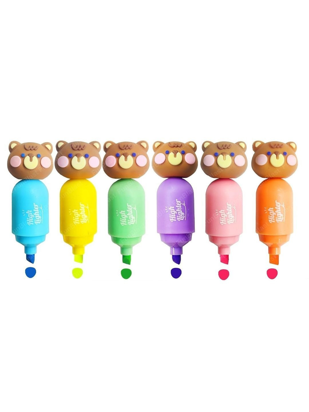 YK Kids Set Of 6 Bunny & Bear Pastel Self Design Craft Accessories Stationery