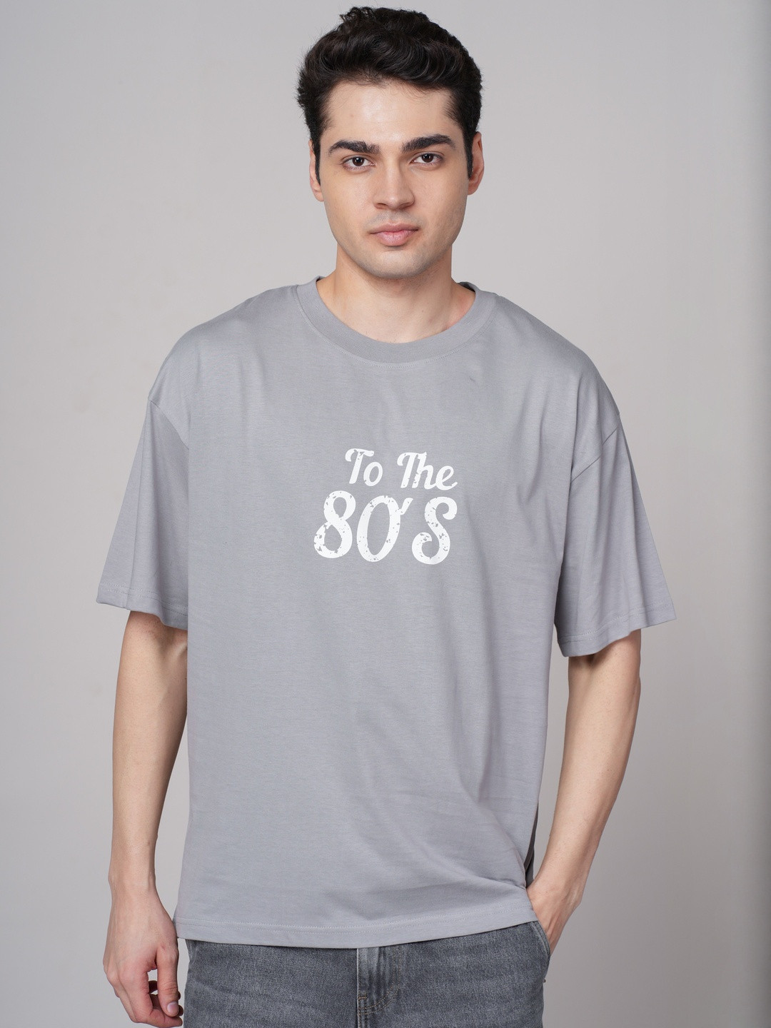 OUTLAWS Men Oversized Typography Printed T-shirt