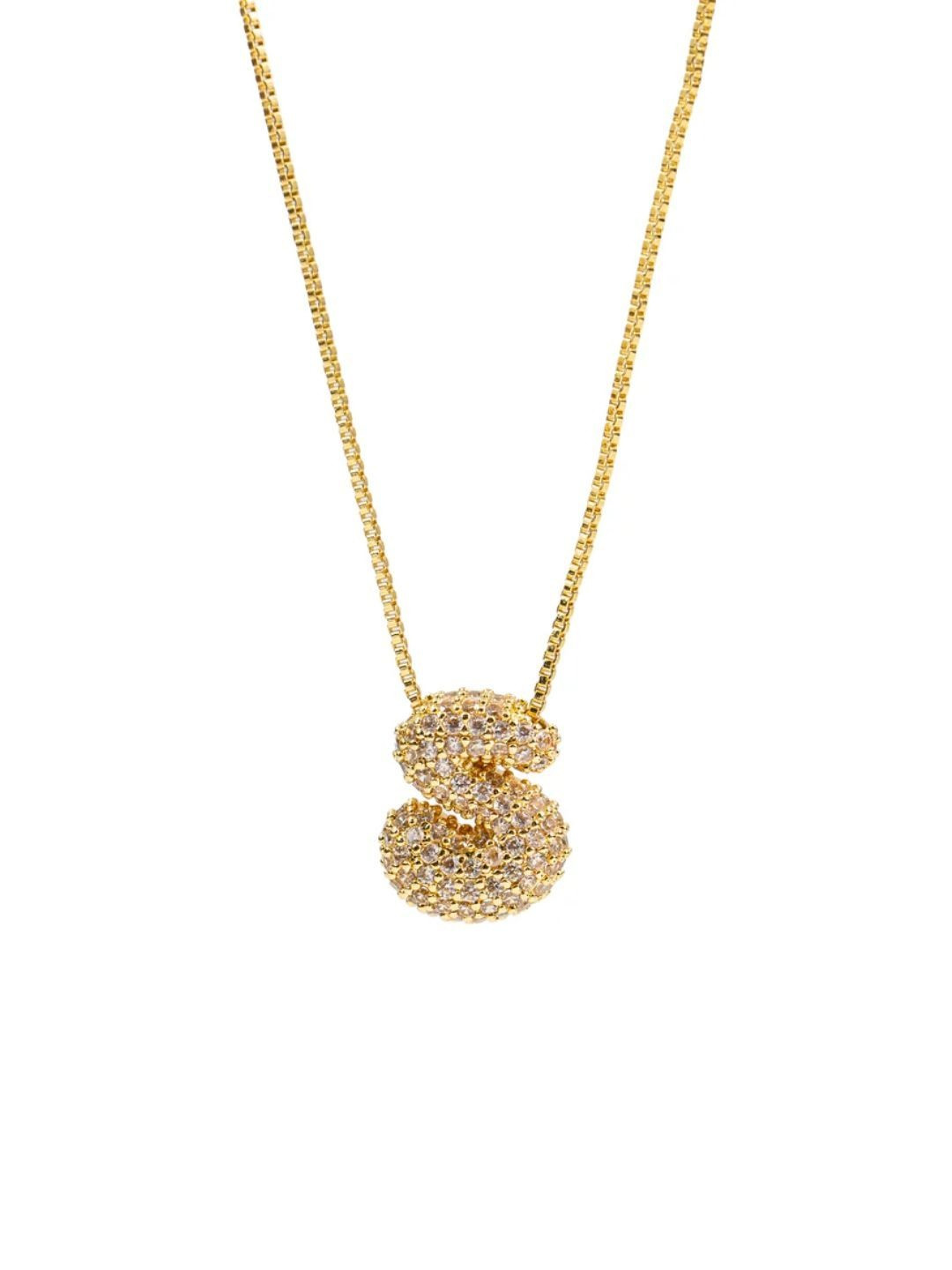 FLAURI Stainless Steel 18K Gold Plated Artificial Stones Studded Minimal Necklace