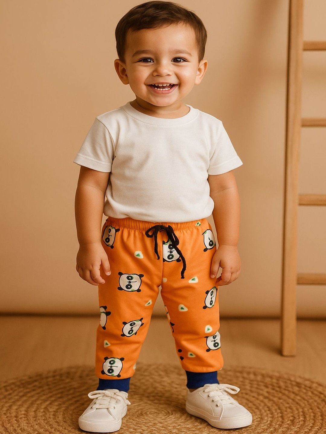 CORTICA Boys Pack Of 2 Animal Printed Mid-Rise Woollen Joggers