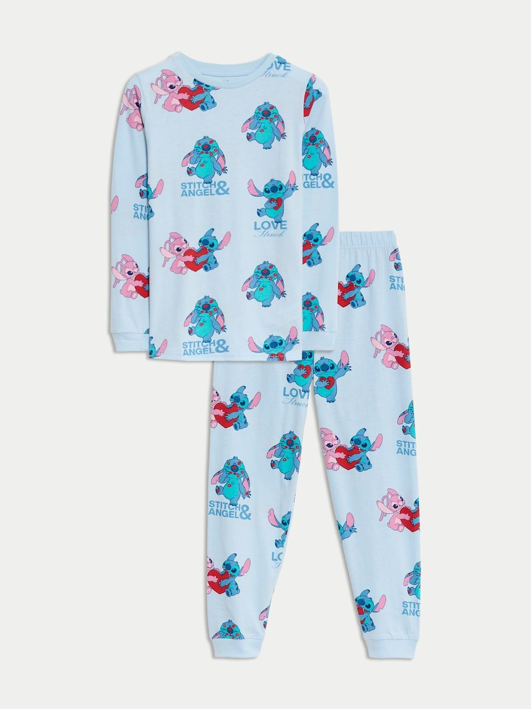 Marks & Spencer Girls Conversational Printed Lilo & Stitch Nightsuit