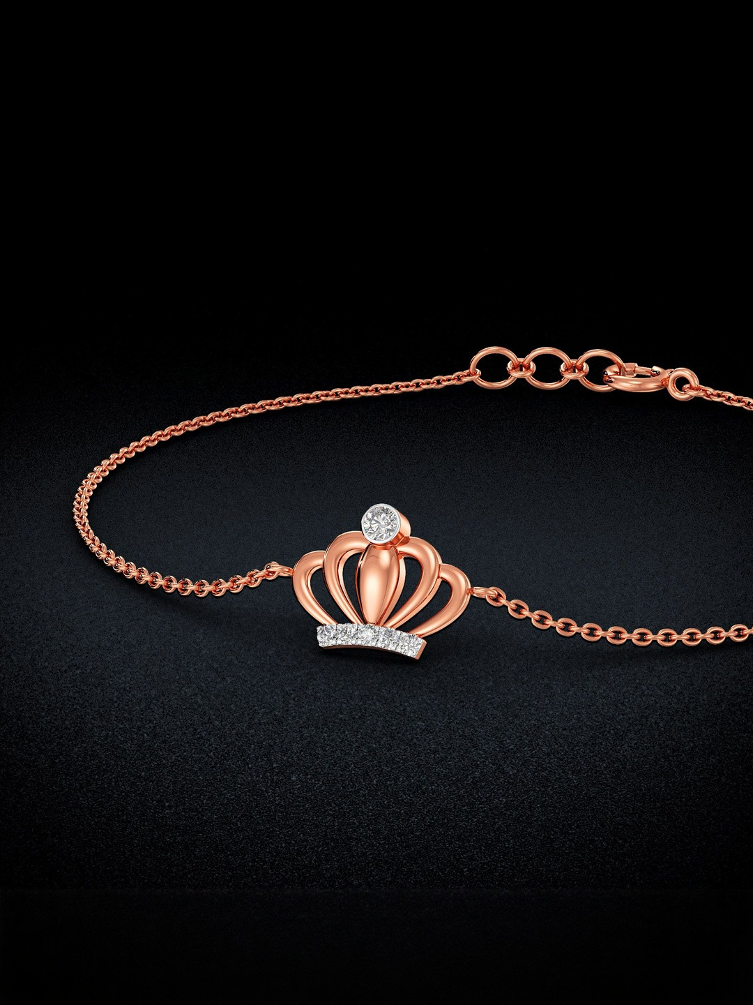 Joyalukkas 18Kt Rose Gold Bracelet With 0.07 Carat Natural Diamond 0.07Kt