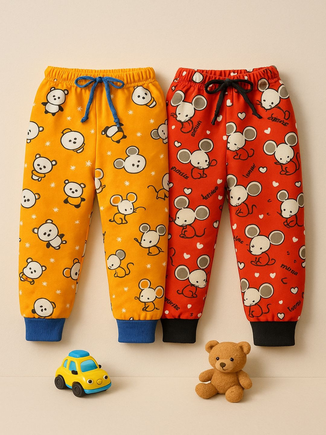 CORTICA Boys Pack Of 2 Printed Mid-Rise Woollen Joggers