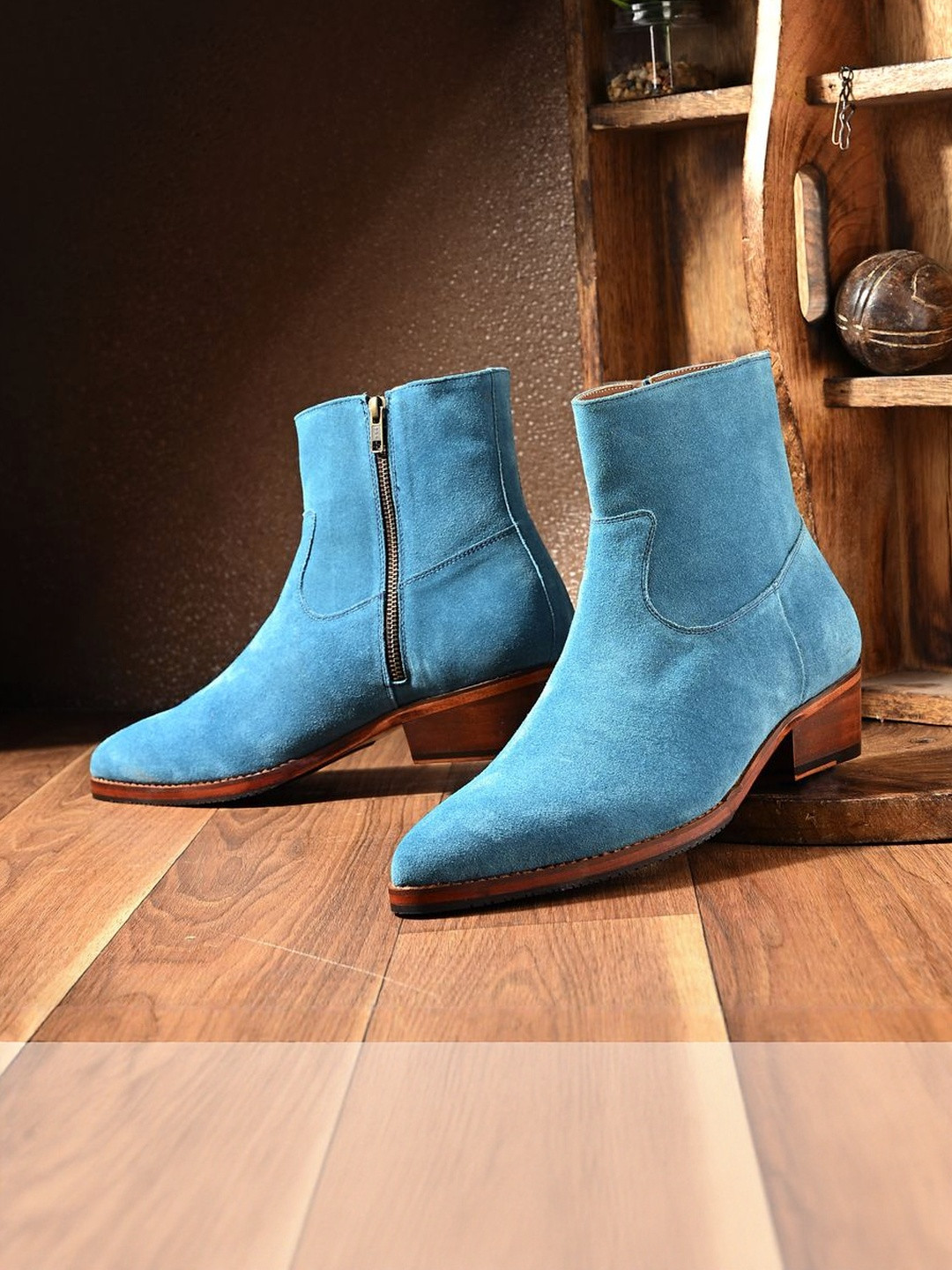 MILLE DOLLARI Men Pointed Toe Flatform Regular Boots