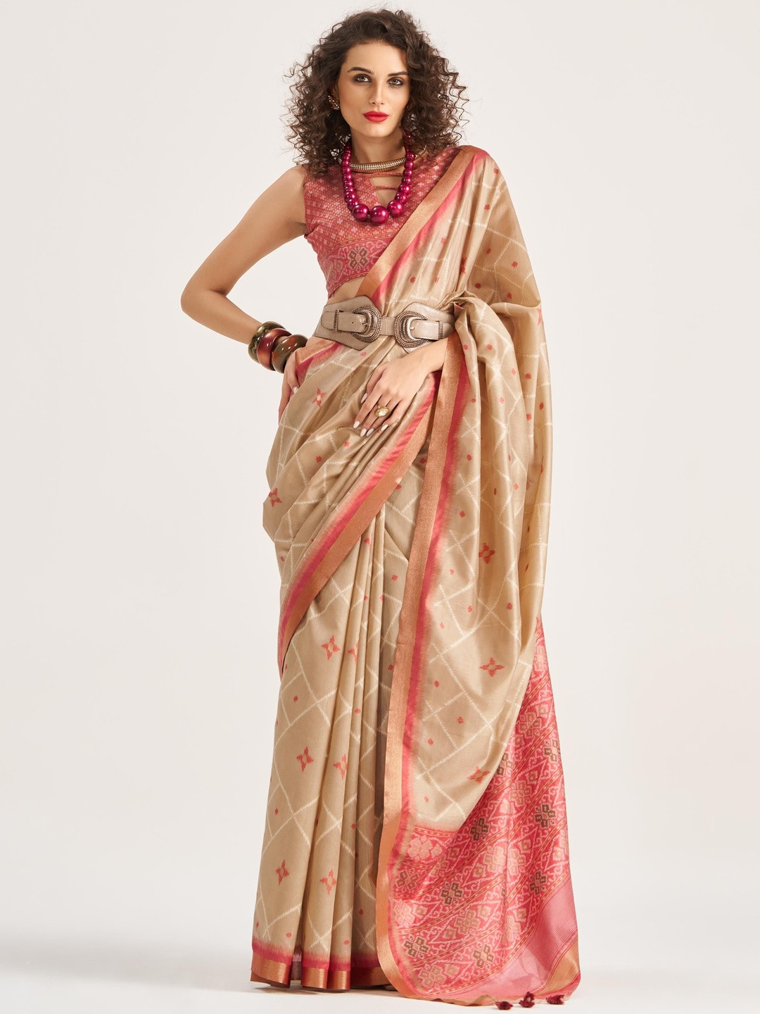 NIKATT Woven Design Banarasi Saree With Running Blouse