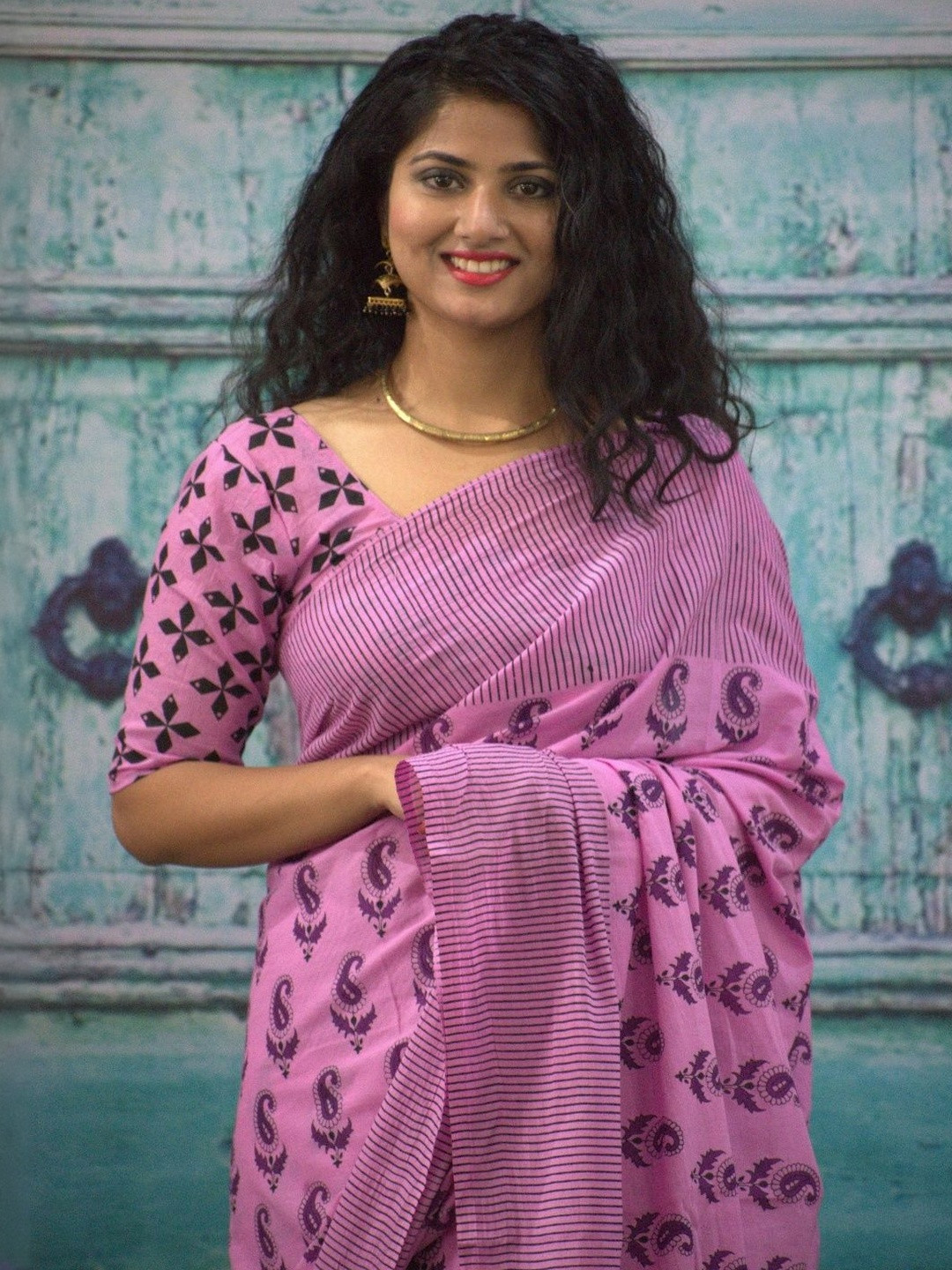 Moda Rapido Paisley Pure Cotton Ikat Saree