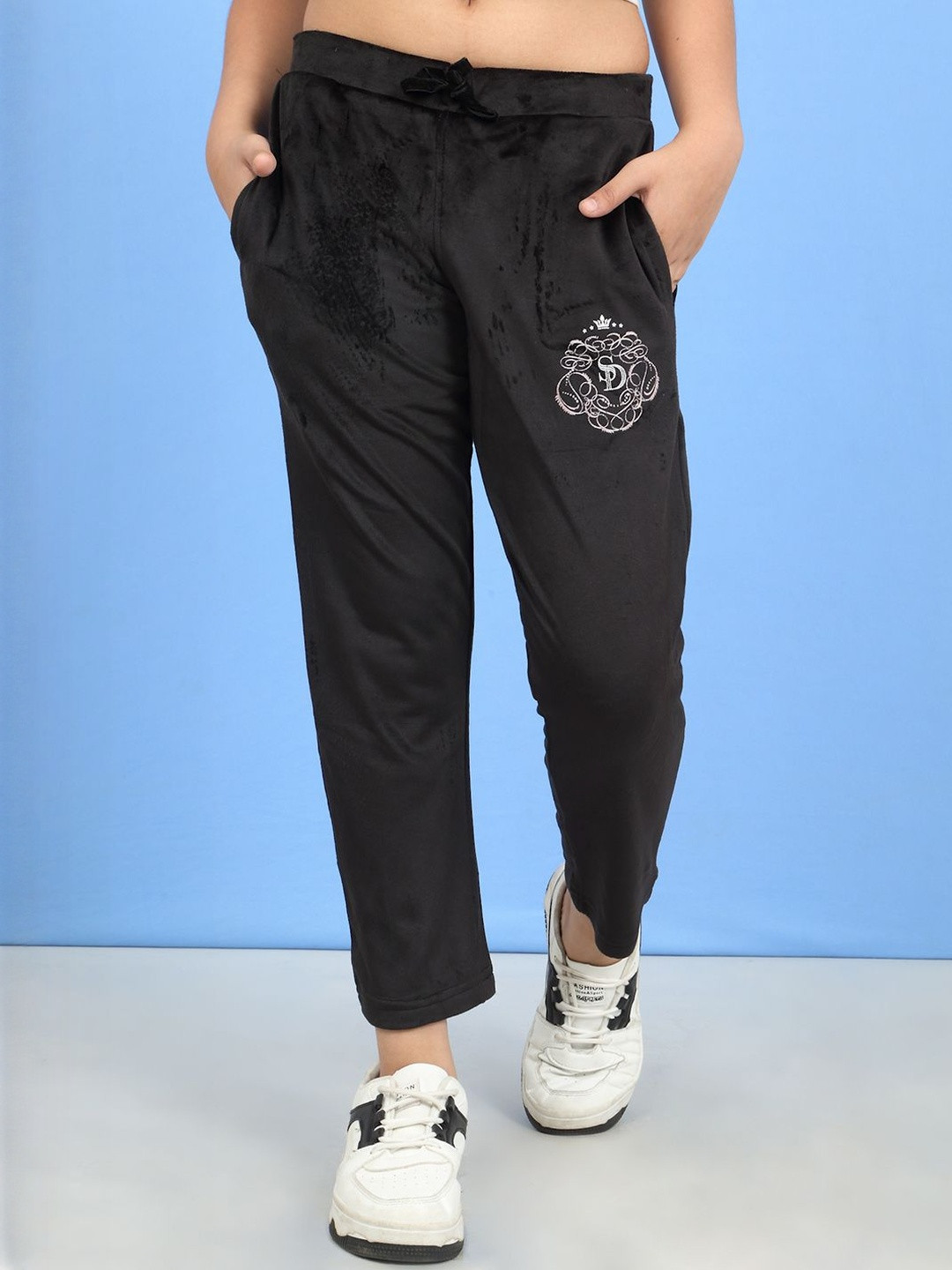 Sweet Dreams Girls Brand Logo Printed Mid-Rise Regular Fit Regular Track Pants