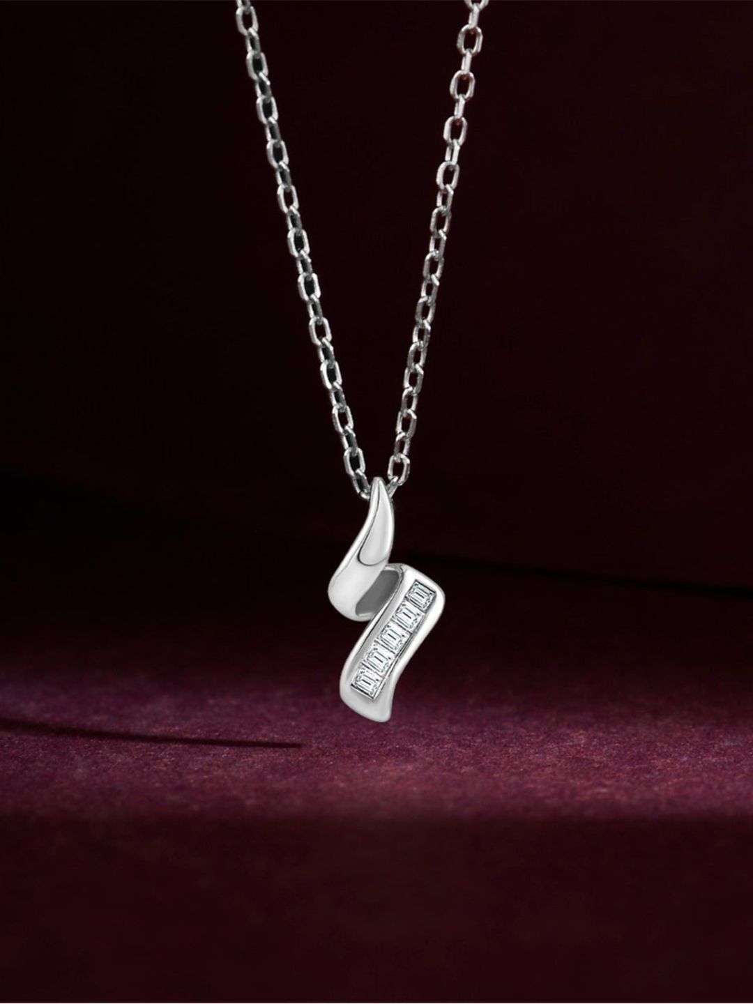 Zavya 92.5 Sterling Silver Rhodium-Plated A Twist of Fate Cubic Zirconia Studded Chain