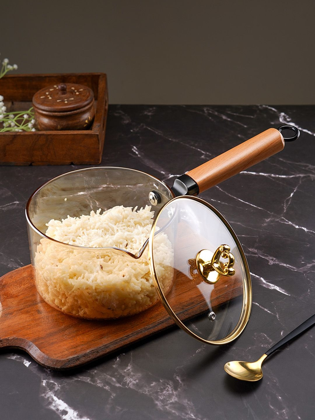 RUHANI HOMES Gold-Toned Dishwasher And Microwave Safe Serving Bowl
