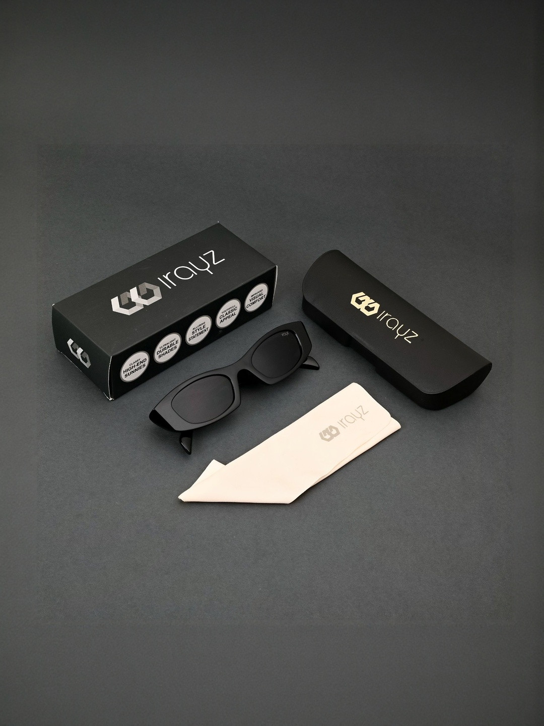 Irayz Women Cateye Sunglasses with UV Protected Lens 3980-Black-Black